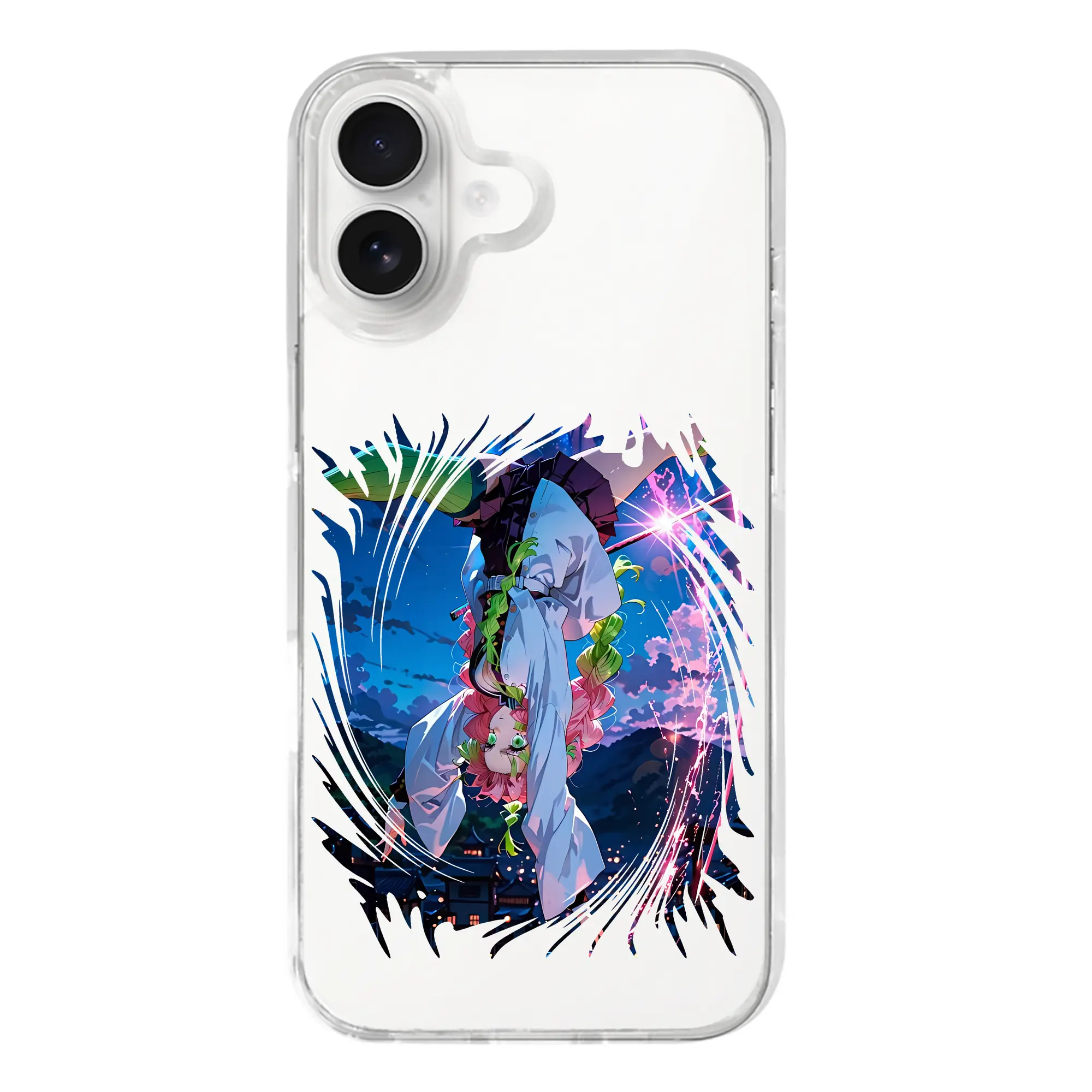 鬼滅の刃 グッズ,甘露寺 蜜璃 - iPhone 17シリーズ 透明スマホケース – 薄型・耐衝撃・精密フィット保護カバー